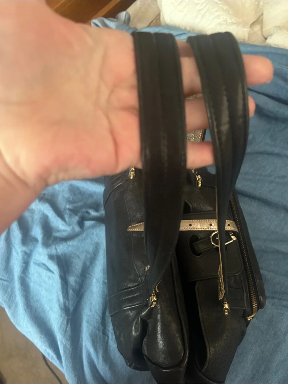 See By Chloe Black Satchel with Gold Hardware